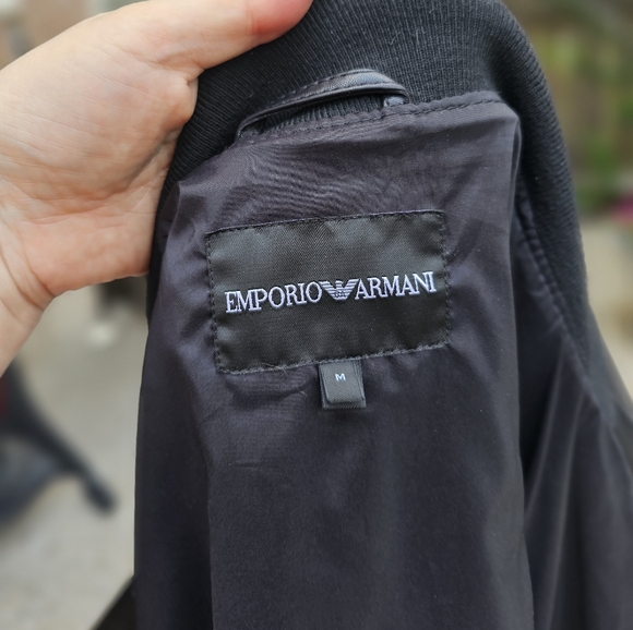 EMPORIO Armani black butter soft leather bomber jacket  M - Picture 13 of 16